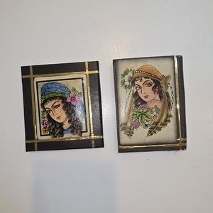 Mirrors 2 Leather Compact Pocket Traveling size Accessories